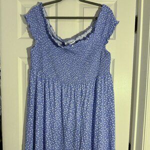 Forever21 Daisy Off the Shoulder Flowy Dress Periwinkle 3X